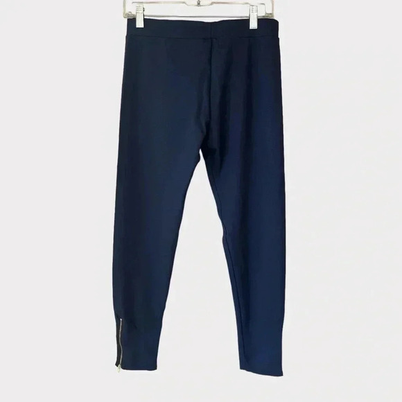 Chloe Kristyn Women's Navy Blue Ponte Ankle Zippers Leggings Pants Size Medium - Picture 2 of 6